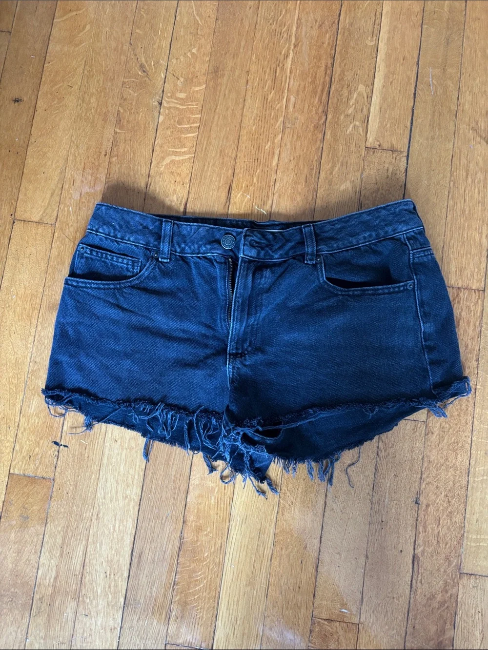Garage Black Distressed Denim Cutoff Shorts